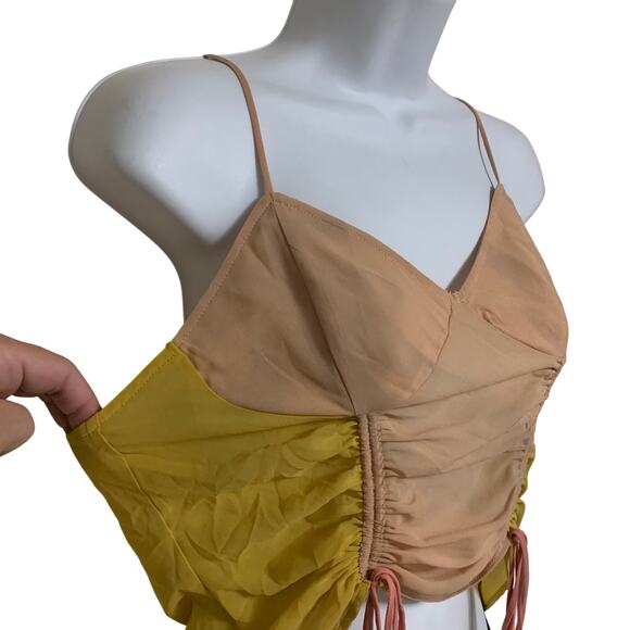 Zara Multicolor Tie Front Cropped Top Womens Size M - Picture 2 of 8